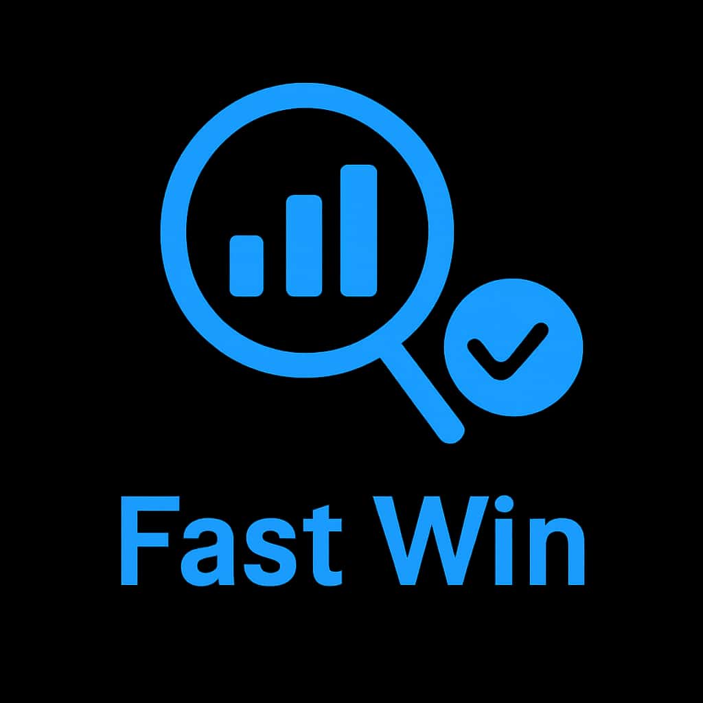 An icon representing Analyzing Fast Win Features.