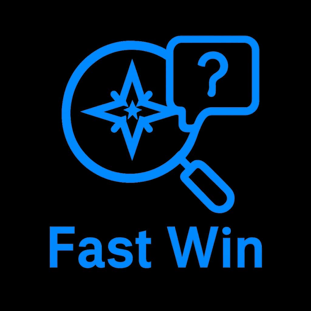 A professional badge design representing Fast Win Technology.