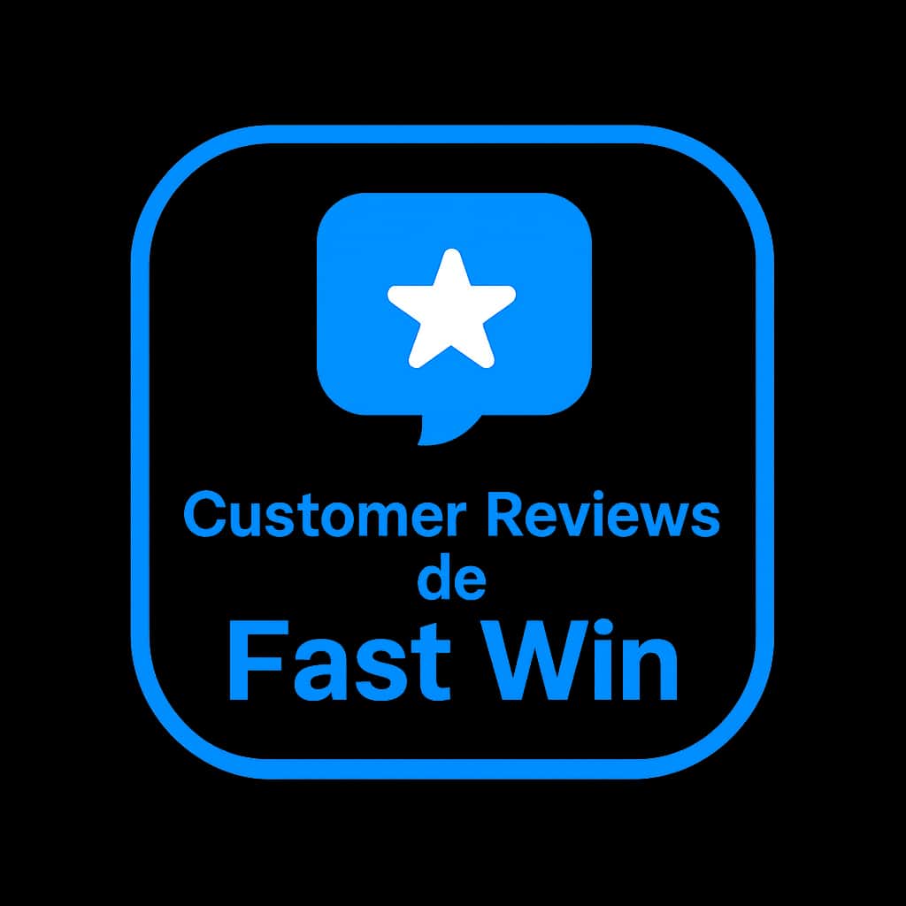 A simple badge icon for Customer Reviews on Fast Win.