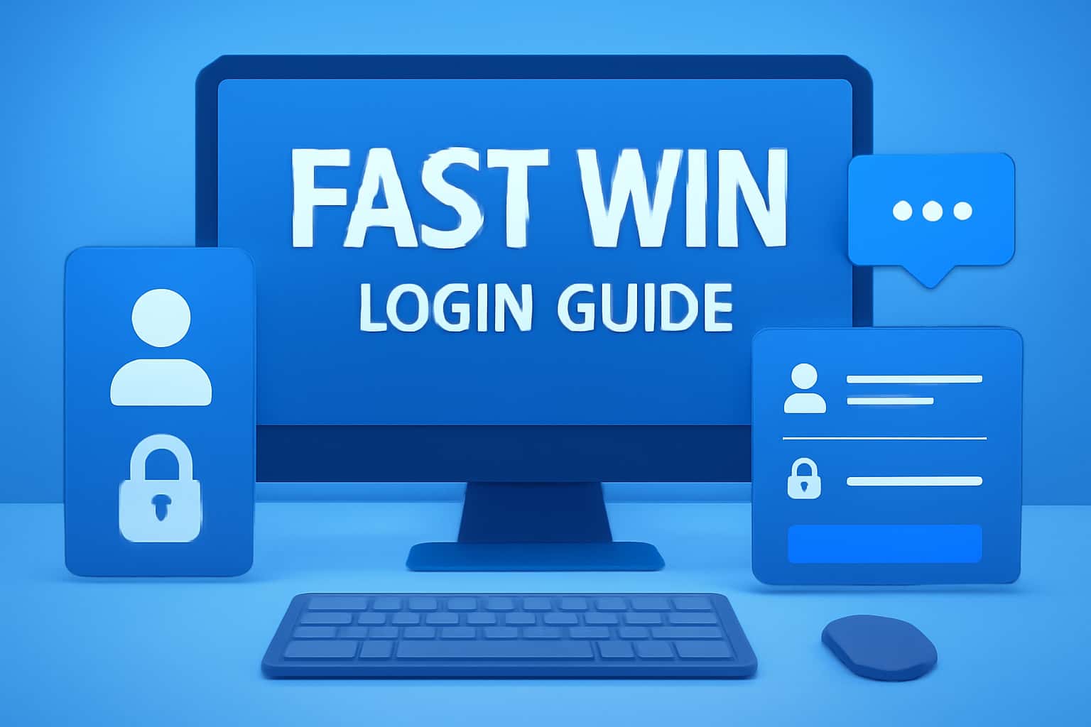A high-tech illustration representing the Fast Win Login Guide.