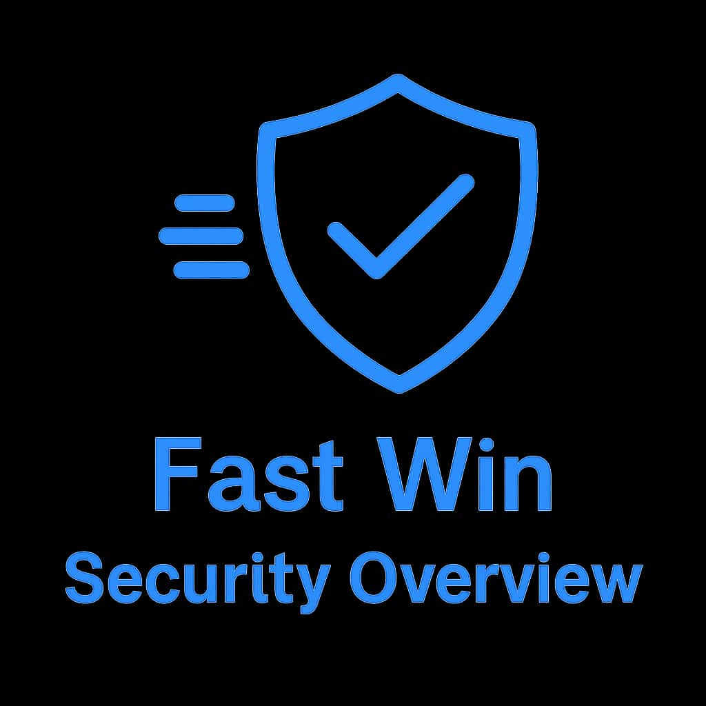 A badge illustrating security aspects of Fast Win.