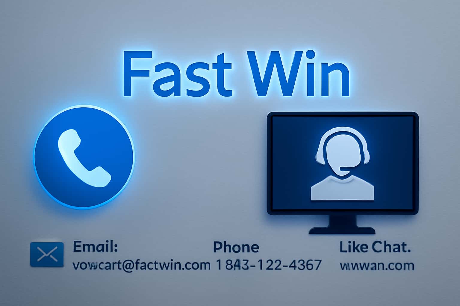A professional image showcasing Fast Win Support Contacts with a technology background.