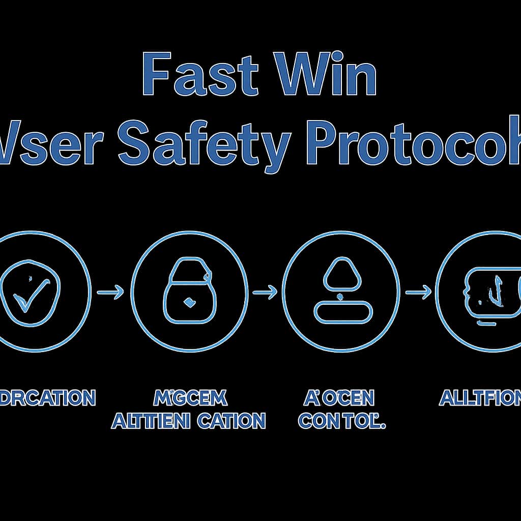 An educational diagram illustrating key aspects of Fast Win User Safety Protocols.