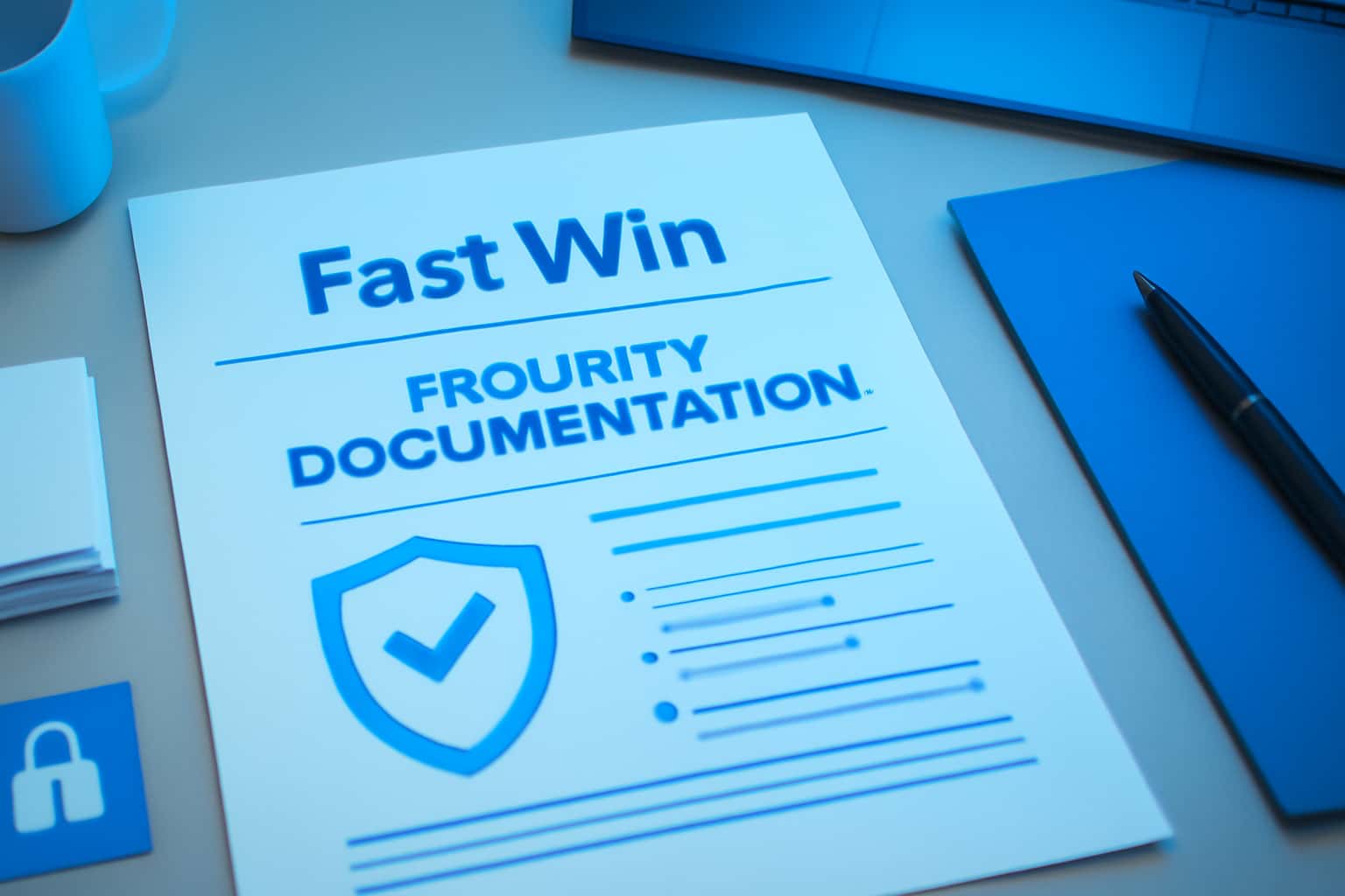 An informational graphic depicting Fast Win Security Documentation.