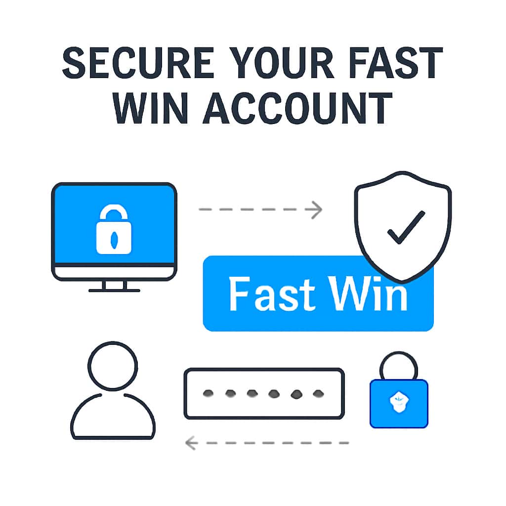 An educational diagram illustrating account security measures for Fast Win.